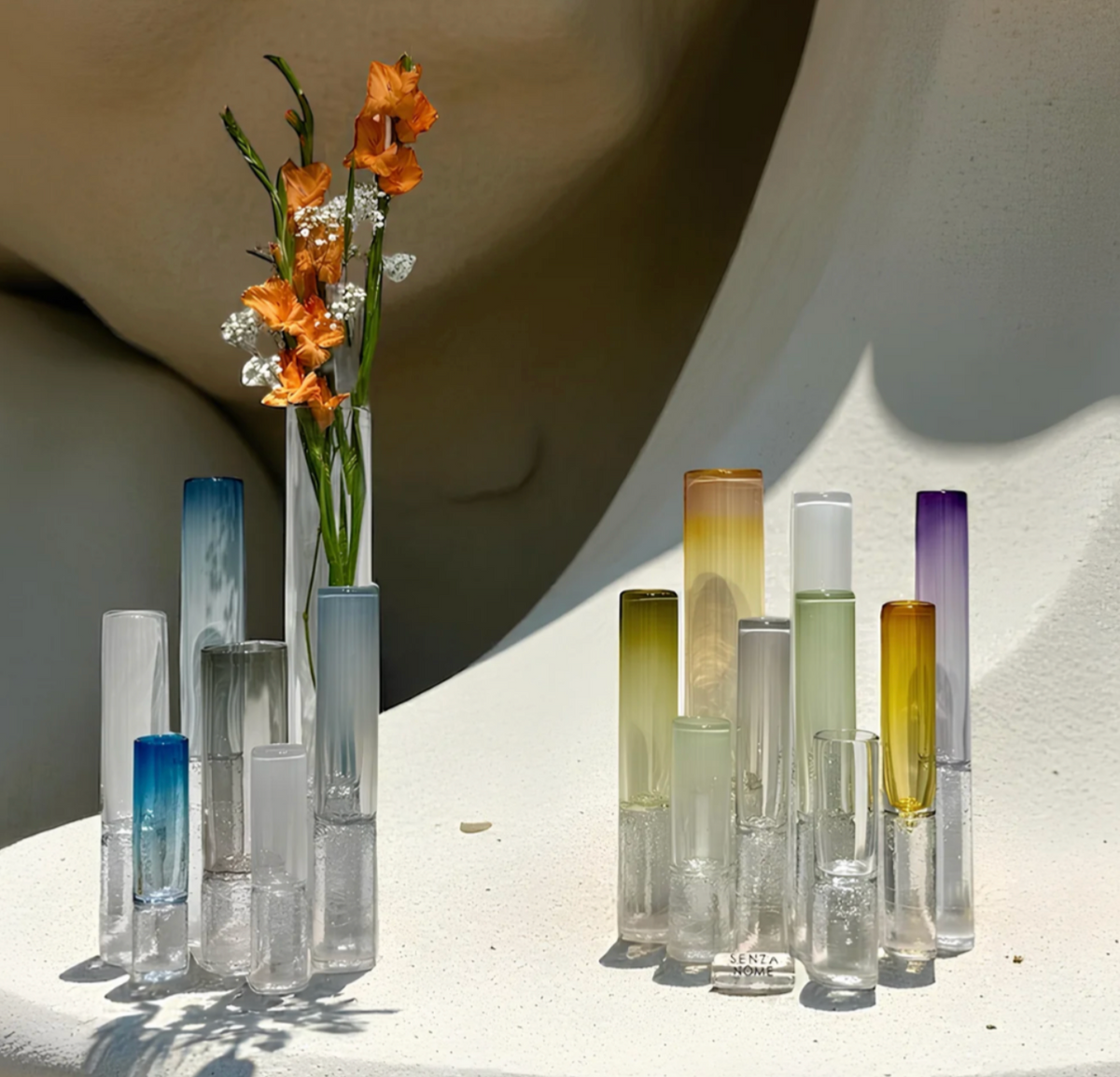 Elegant Ombre Glass Bud Vase