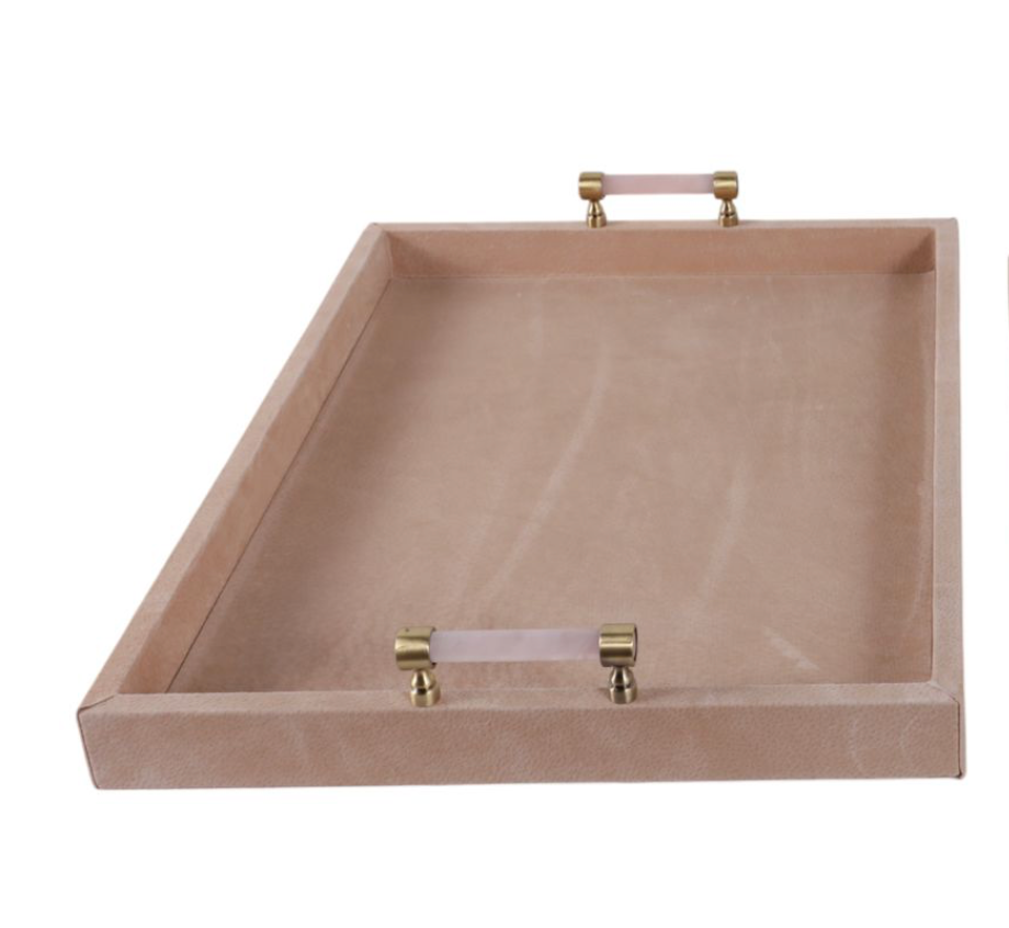 Blush Suede Tray