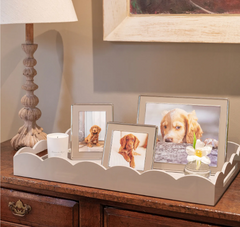 Chiffon Enamel & Silver Curve Frame