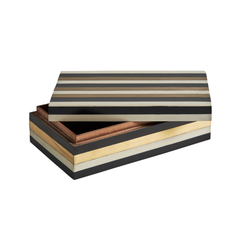Bone and Brass  Striped Box
