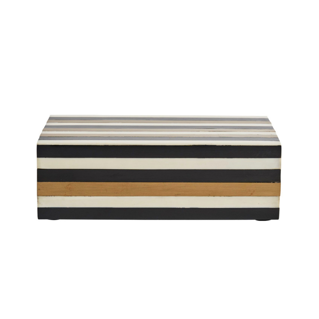Bone and Brass  Striped Box