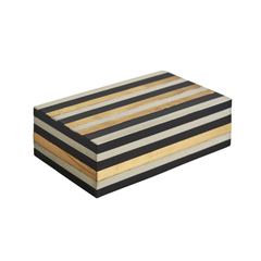 Bone and Brass  Striped Box
