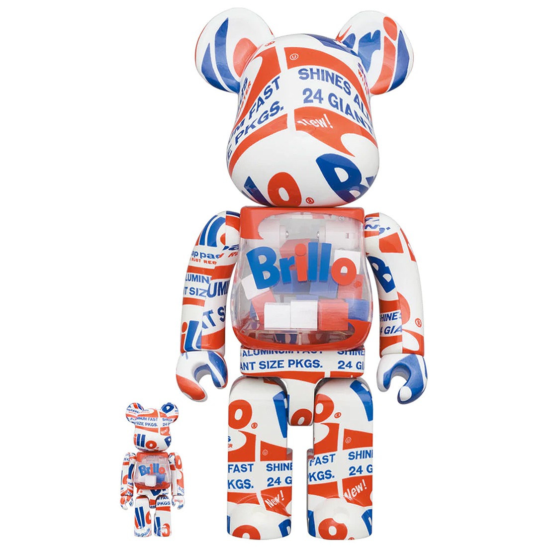 Be@rbrick Andy Warhol "Brillo" 2022 100% and 400% Set