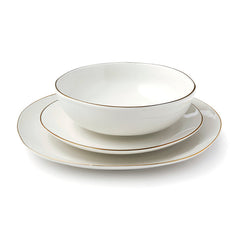 ANDOVER WHITE WITH GOLD BAND 12 PC