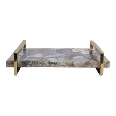 Agate Tray w/ Gold Handles