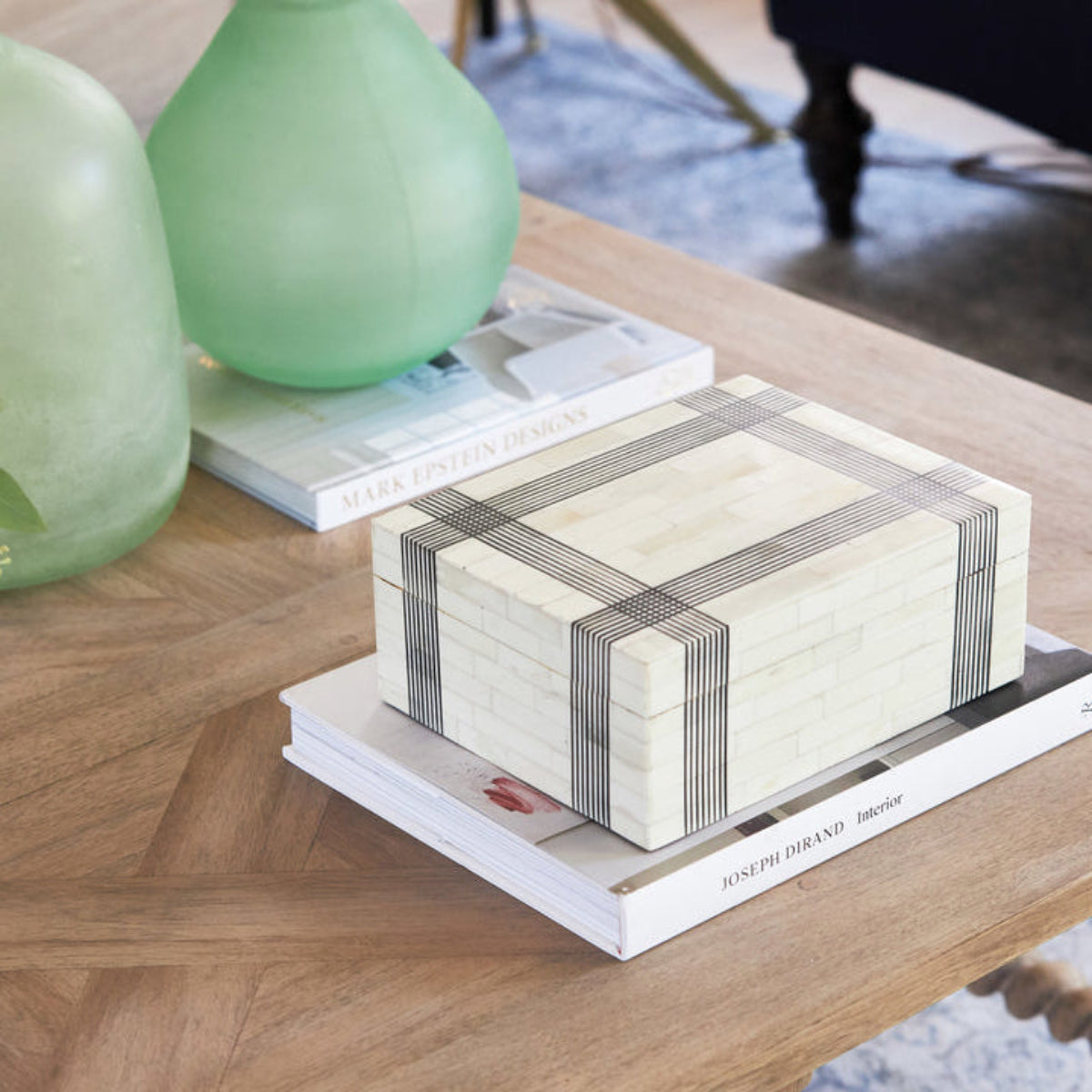 Bone and Black Accent Box