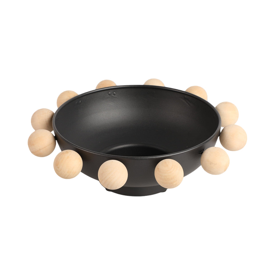 Black Bowl w/ Wooden Knobs