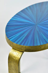 BLUE STRAW MARQUETRY TOP