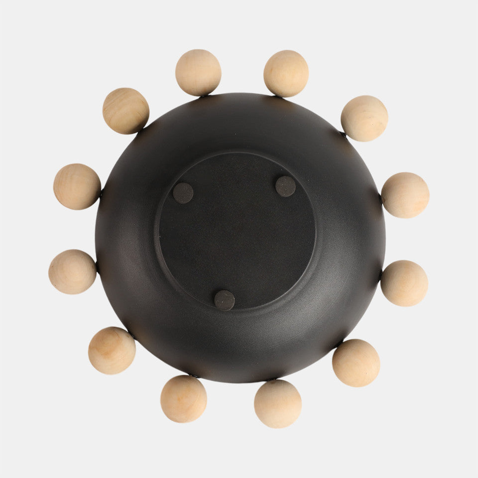 Black Bowl w/ Wooden Knobs
