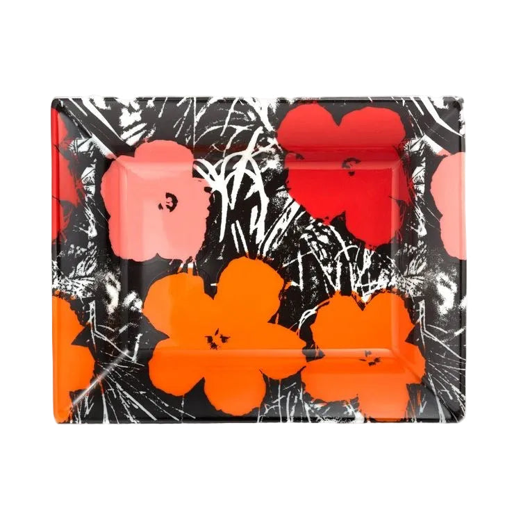 Andy WARHOL Tray in Limoges porcelain "Color Flowers"