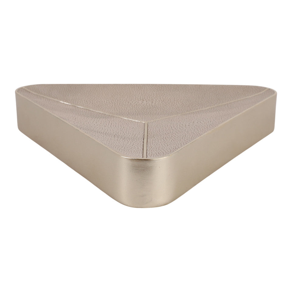 Beige Faux Shagreen Triangular Bowl